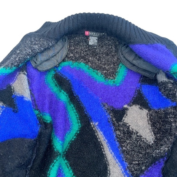 Vintage 1980s funky abstract sweater mohair blend - Picture 5 of 6